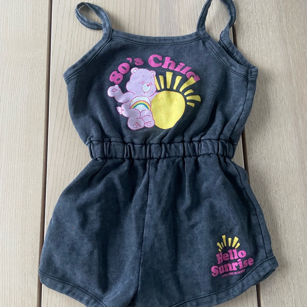 Zara girls Care Bears jumpsuit size 6 Kids Romper with Colorful Print